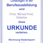 Bosch Car Service Poisl - Zertifikate